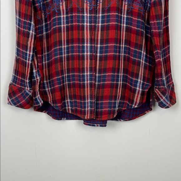 Free People Flannel Academia Preppy Magical Plaid Button-Up Women's M Shirt - Picture 3 of 11